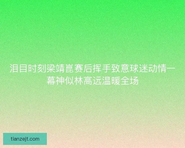 泪目时刻梁靖崑赛后挥手致意球迷动情一幕神似林高远温暖全场